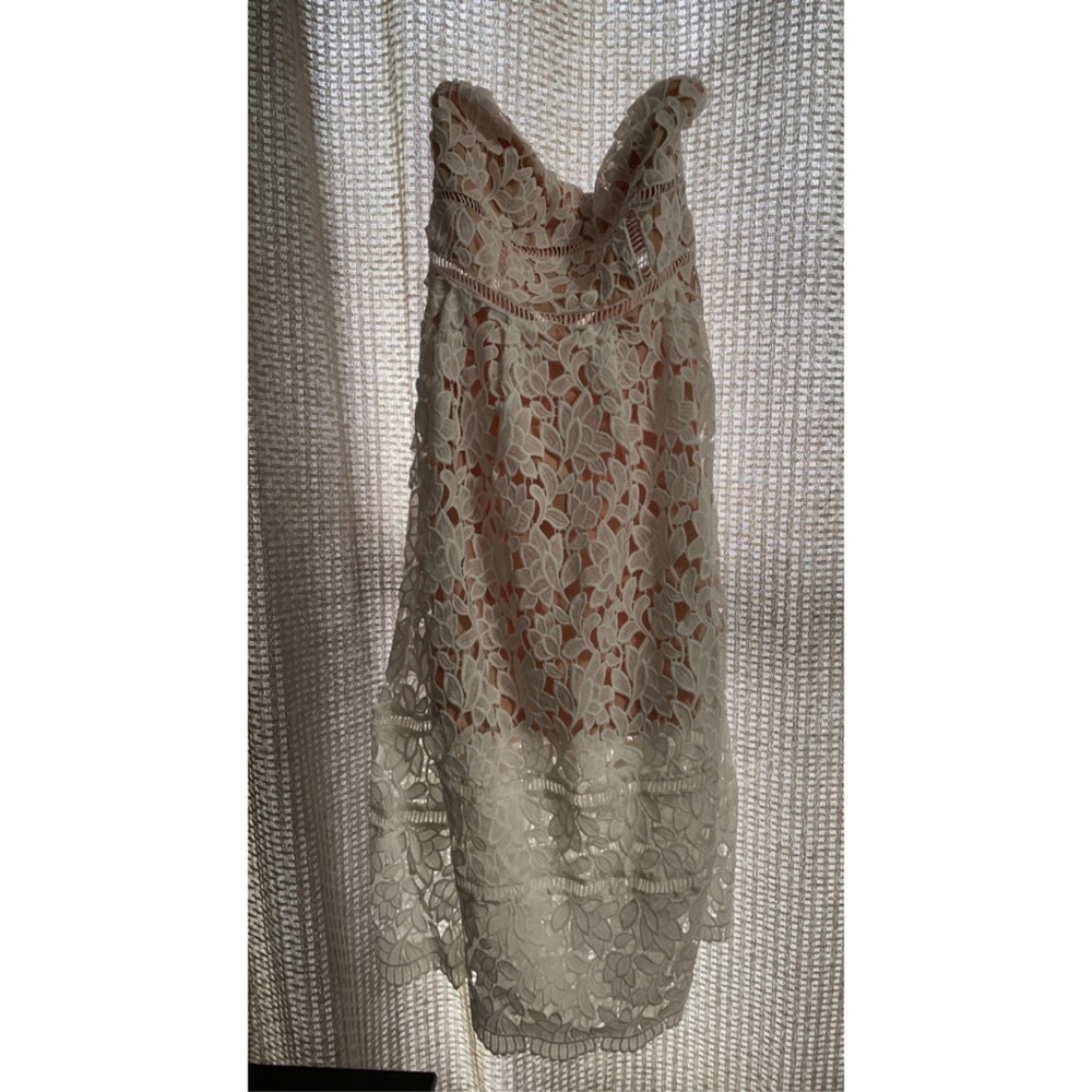White/cream lace midi dress